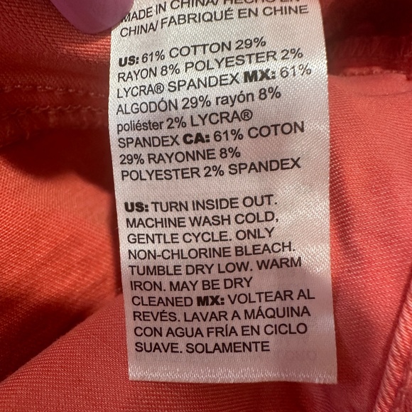 CHICOS SO SLIMMING GIRLFRIEND CROP SZ 1 ORANGE - Picture 6 of 6